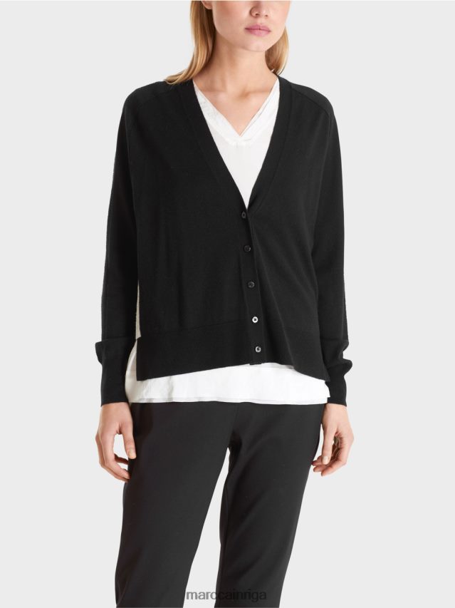 apģērbs melns VRBHXD425 Marc Cain jaciņa ar raglāna piedurknēm
