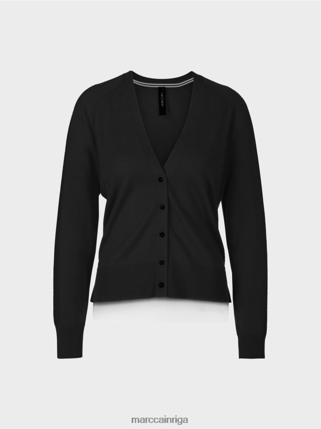 apģērbs melns VRBHXD425 Marc Cain jaciņa ar raglāna piedurknēm