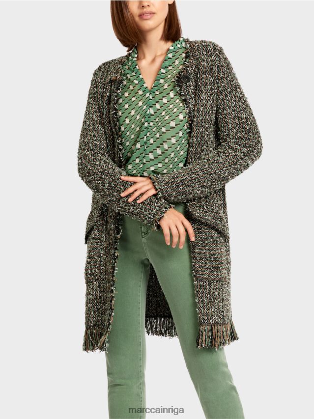 apģērbs melns VRBHXD434 Marc Cain jaka ar bārkstīm \"adīts Vācijā\"