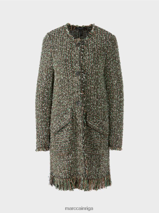 apģērbs melns VRBHXD434 Marc Cain jaka ar bārkstīm \"adīts Vācijā\"