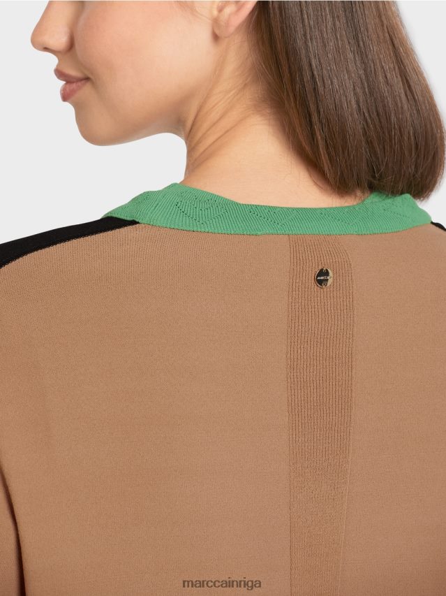 apģērbs melns VRBHXD436 Marc Cain \"Rethink together\" krāsu bloku jaka