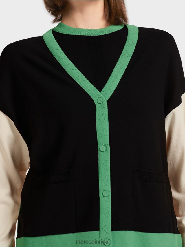 apģērbs melns VRBHXD436 Marc Cain \"Rethink together\" krāsu bloku jaka