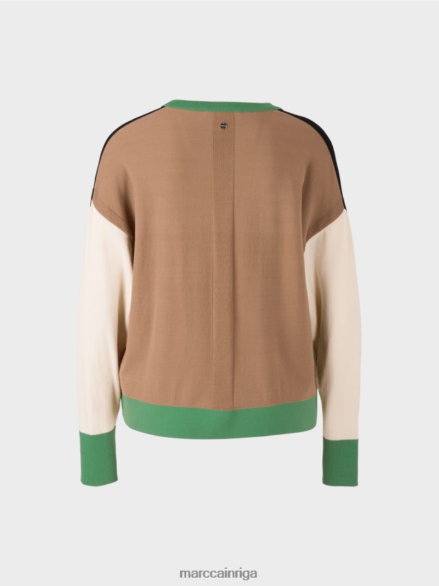 apģērbs melns VRBHXD436 Marc Cain \"Rethink together\" krāsu bloku jaka