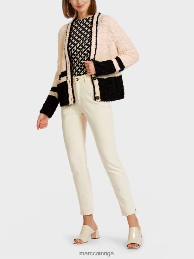 apģērbs melns VRBHXD440 Marc Cain svītraina jaka "adīts Vācijā"