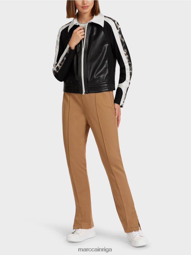 apģērbs melns un balts VRBHXD422 Marc Cain jaka materiālu maisījumā