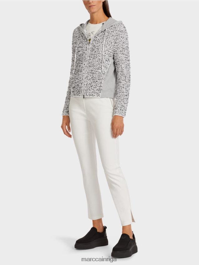 apģērbs pelēks VRBHXD426 Marc Cain jaka ar kapuci "adīta Vācijā"