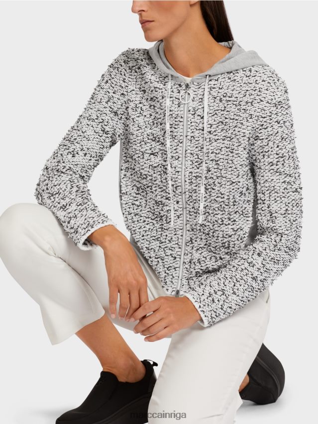 apģērbs pelēks VRBHXD426 Marc Cain jaka ar kapuci \"adīta Vācijā\"