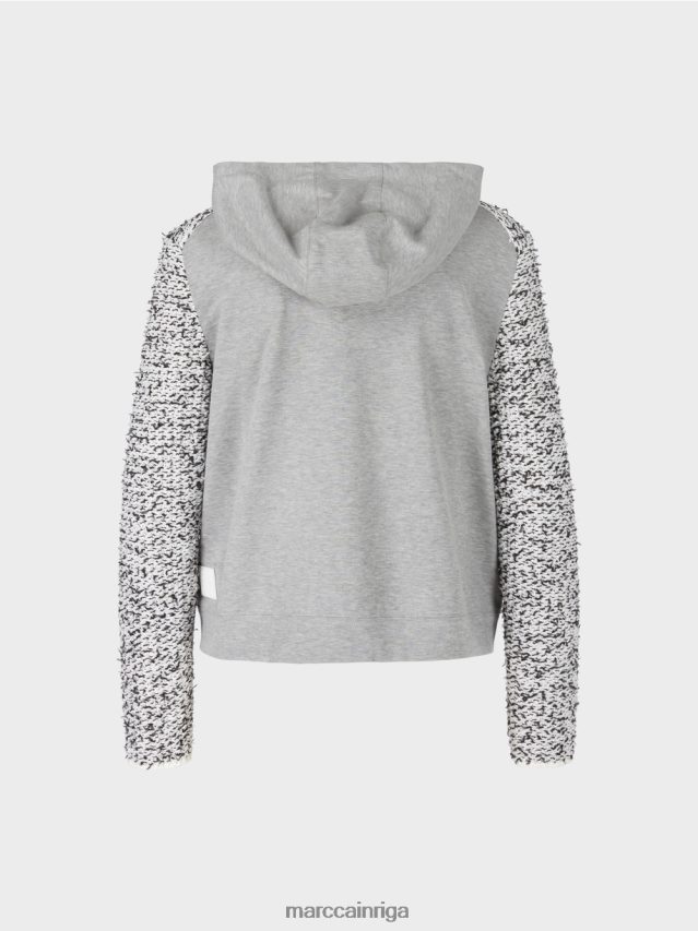 apģērbs pelēks VRBHXD426 Marc Cain jaka ar kapuci \"adīta Vācijā\"