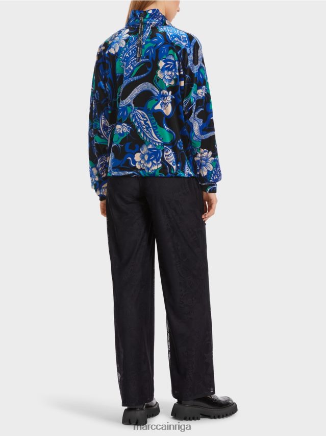 apģērbs pusnakts zils VRBHXD305 Marc Cain jaka no supermīksta mežģīņu samta