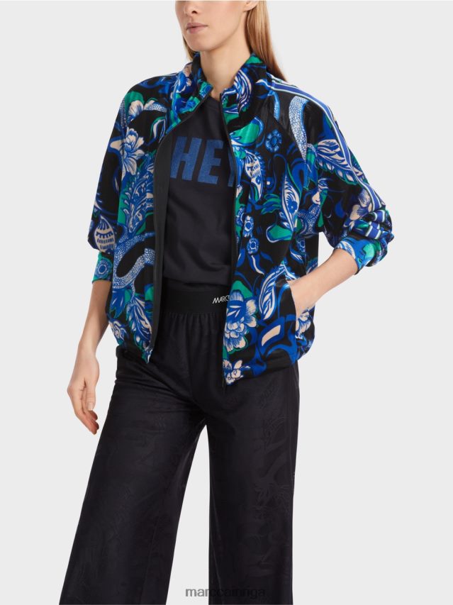 apģērbs pusnakts zils VRBHXD305 Marc Cain jaka no supermīksta mežģīņu samta