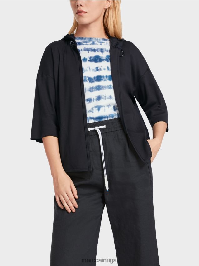 apģērbs pusnakts zils VRBHXD363 Marc Cain ikdienas jaka no auduma maisījuma