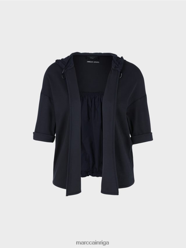 apģērbs pusnakts zils VRBHXD363 Marc Cain ikdienas jaka no auduma maisījuma