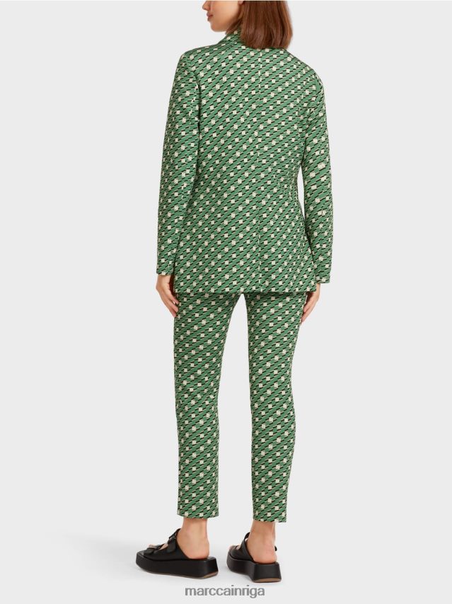 apģērbs sūnu zaļa VRBHXD439 Marc Cain kreklu jaka ar metāla pogām