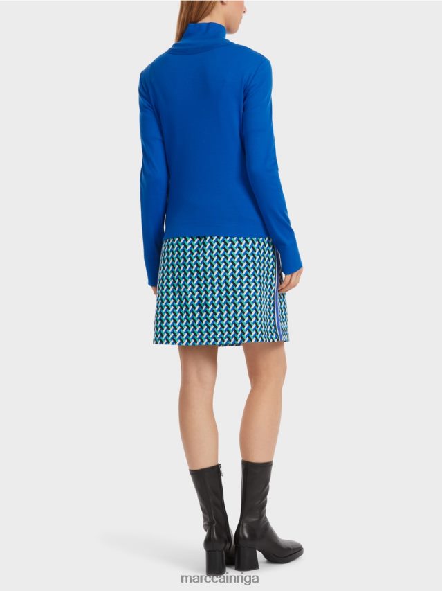 apģērbs spilgti karaliski zila VRBHXD308 Marc Cain jaka ar rāvējslēdzēju ar apaļu kaklu