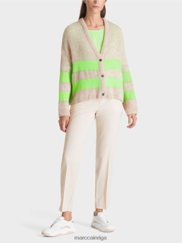 apģērbs spilgti šokējoši zaļš VRBHXD338 Marc Cain v-kardigāns "adīts Vācijā"