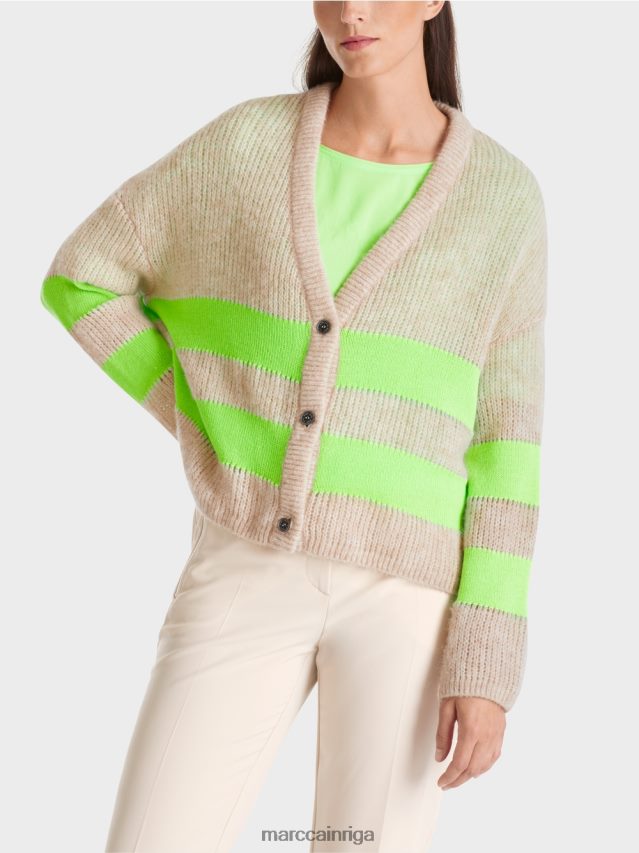 apģērbs spilgti šokējoši zaļš VRBHXD338 Marc Cain v-kardigāns \"adīts Vācijā\"