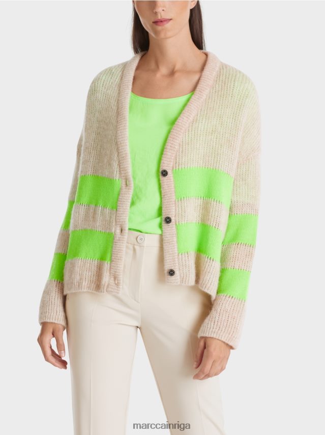 apģērbs spilgti šokējoši zaļš VRBHXD338 Marc Cain v-kardigāns \"adīts Vācijā\"