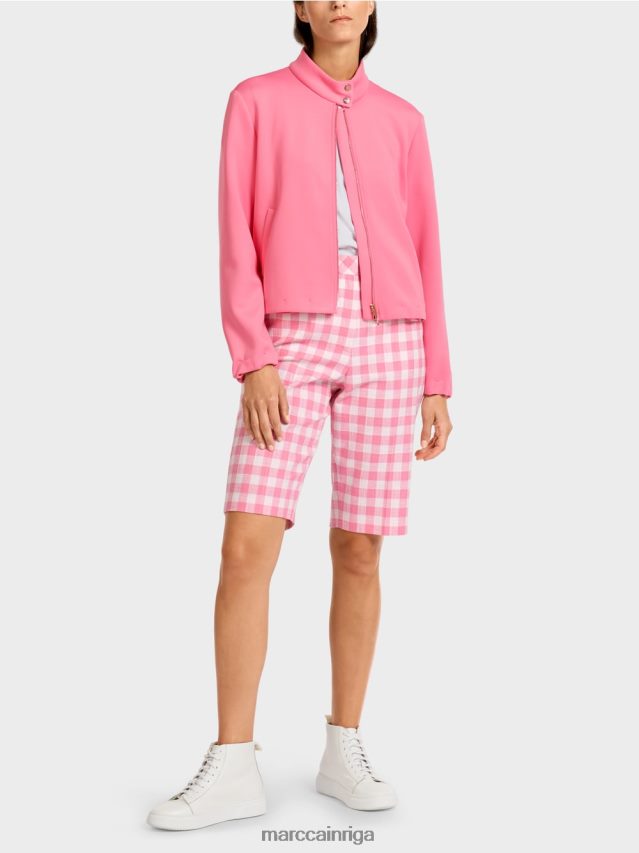 apģērbs spilgti rozā VRBHXD408 Marc Cain džersija jaka ar stāvapkakli