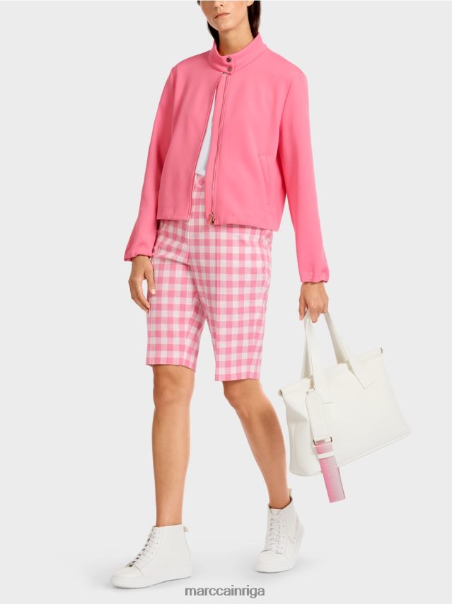 apģērbs spilgti rozā VRBHXD408 Marc Cain džersija jaka ar stāvapkakli