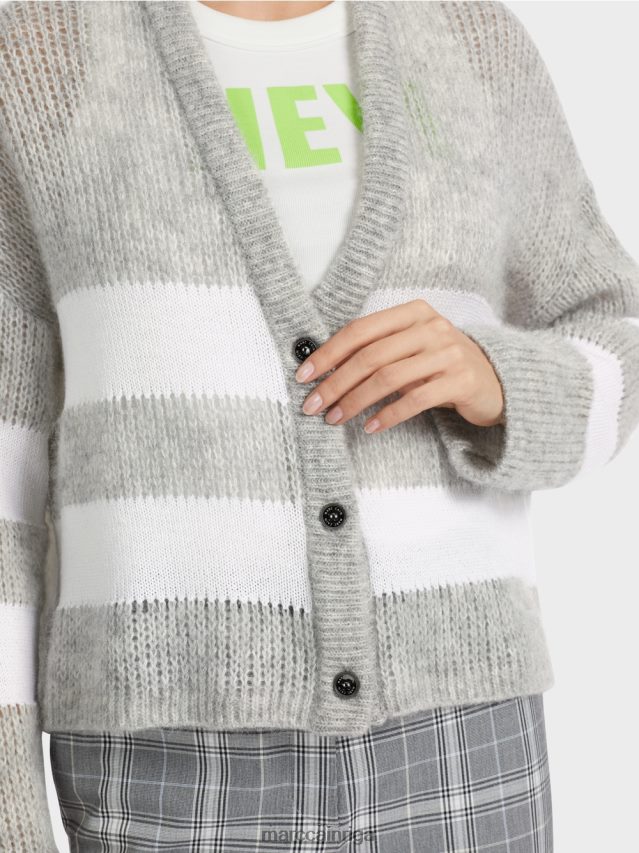 apģērbs sudrabaini pelēks VRBHXD327 Marc Cain v-kardigāns \"adīts Vācijā\"