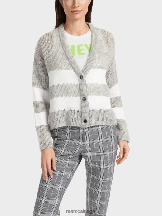 apģērbs sudrabaini pelēks VRBHXD327 Marc Cain v-kardigāns \"adīts Vācijā\"