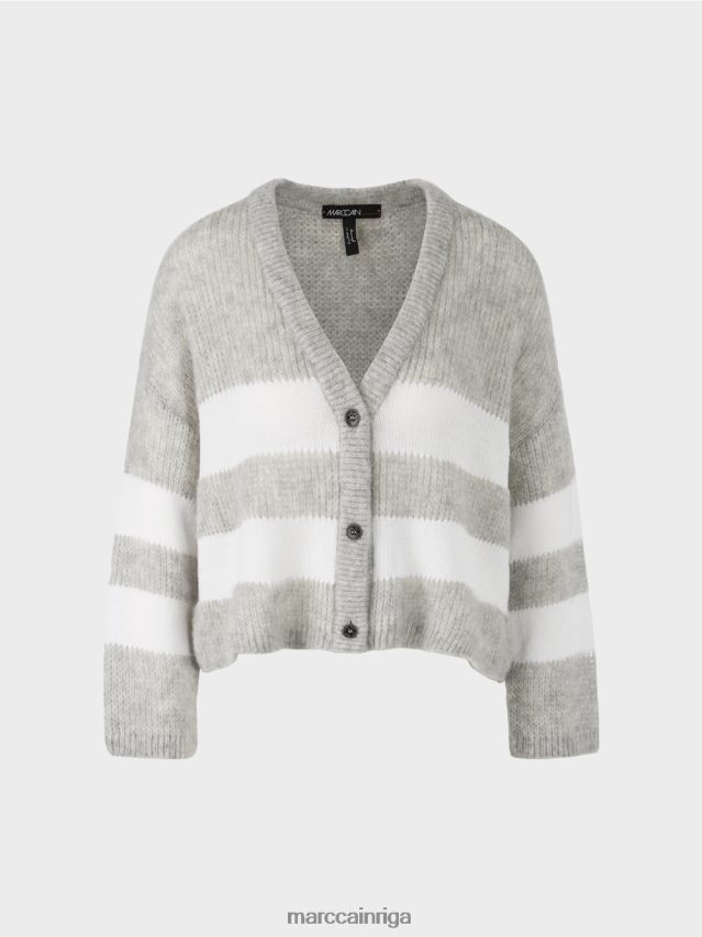 apģērbs sudrabaini pelēks VRBHXD327 Marc Cain v-kardigāns \"adīts Vācijā\"