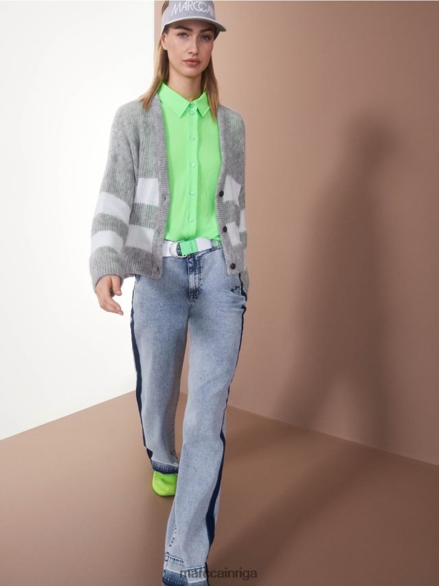 apģērbs sudrabaini pelēks VRBHXD327 Marc Cain v-kardigāns \"adīts Vācijā\"