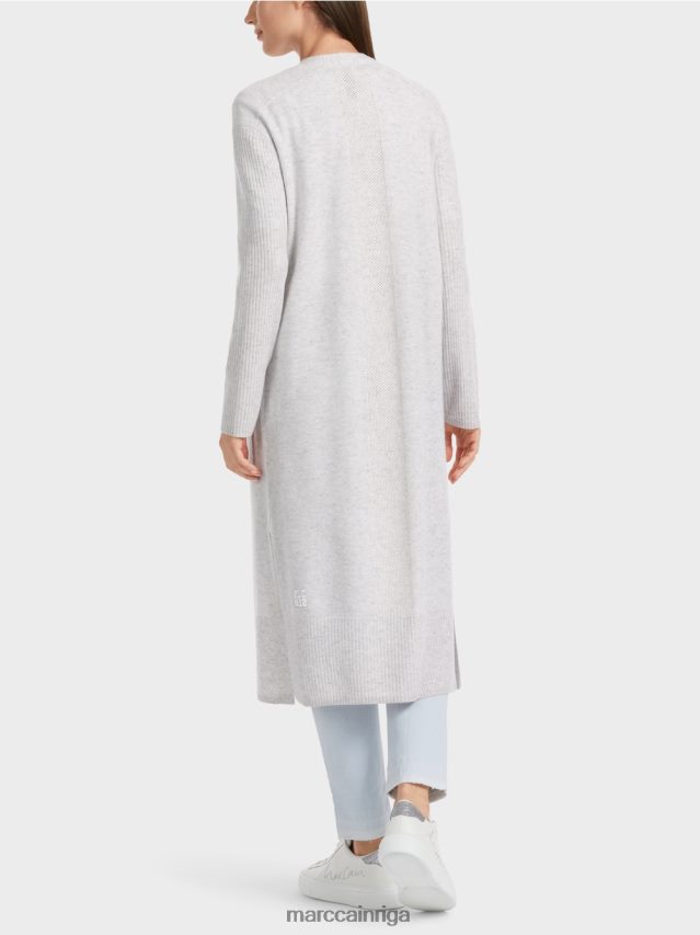 apģērbs sudrabaini pelēks VRBHXD333 Marc Cain garš adīts \"pārdomāt kopā\" ​​mētelis