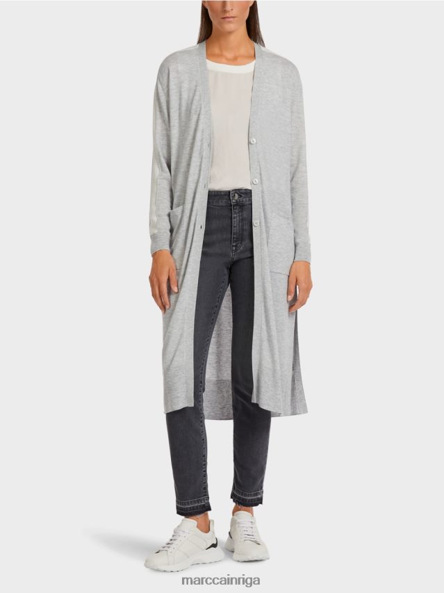 apģērbs sudrabaini pelēks VRBHXD427 Marc Cain vidēja garuma jaka