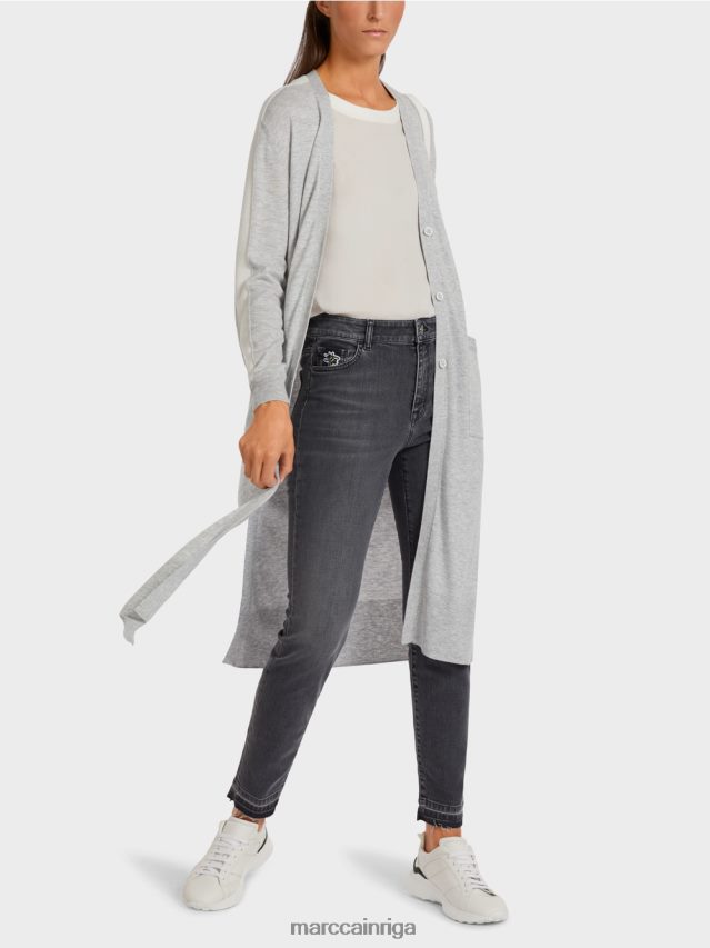apģērbs sudrabaini pelēks VRBHXD427 Marc Cain vidēja garuma jaka
