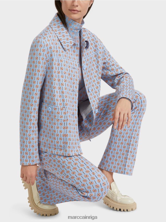 apģērbs tumšas vasaras debesis VRBHXD322 Marc Cain jaka nedaudz uzliesmotā formā