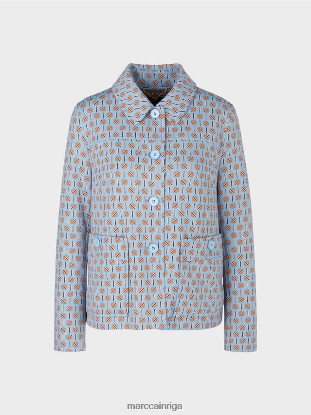 apģērbs tumšas vasaras debesis VRBHXD322 Marc Cain jaka nedaudz uzliesmotā formā