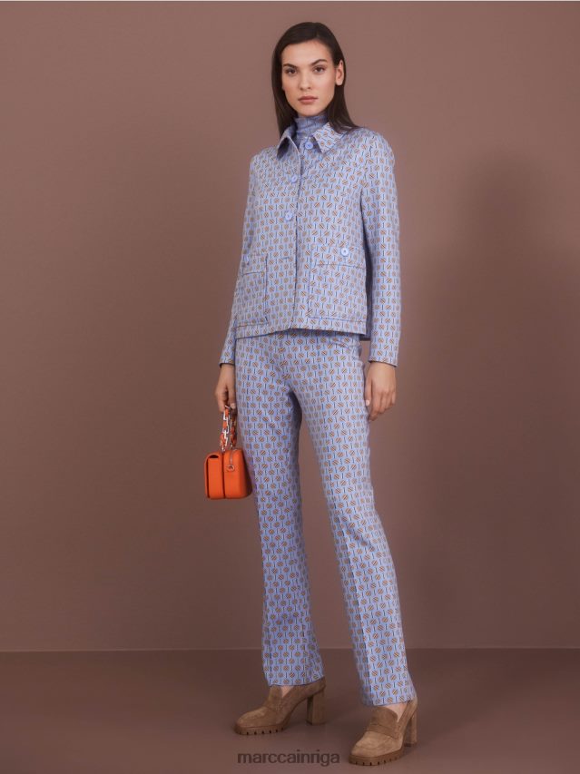 apģērbs tumšas vasaras debesis VRBHXD322 Marc Cain jaka nedaudz uzliesmotā formā