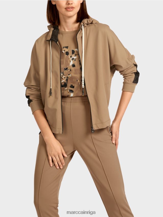 apģērbs viegla kafija VRBHXD421 Marc Cain olas formas sporta krekla jaka