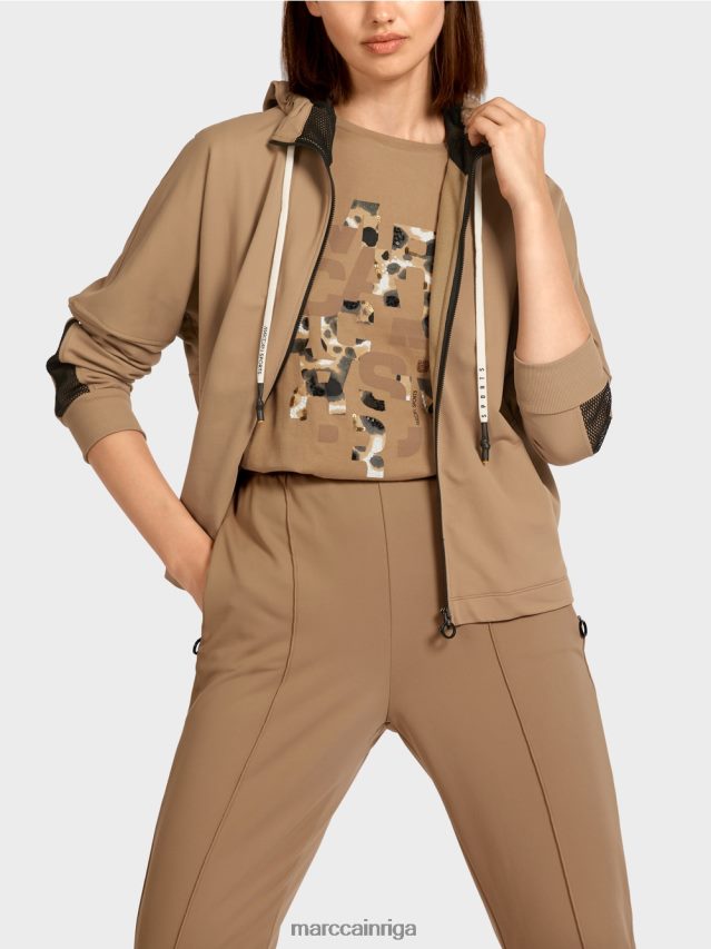 apģērbs viegla kafija VRBHXD421 Marc Cain olas formas sporta krekla jaka