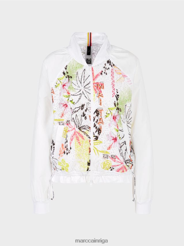 apģērbs viegla limeade VRBHXD372 Marc Cain jaka ar krāsainiem ieliktņiem