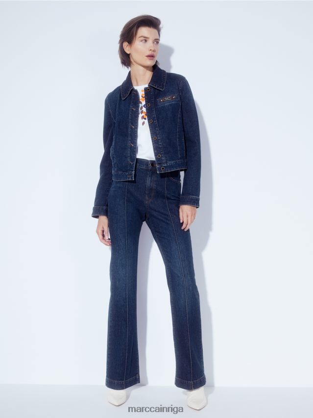 apģērbs vintage indigo VRBHXD444 Marc Cain \"pārdomāt kopā\" ​​džinsa jaka