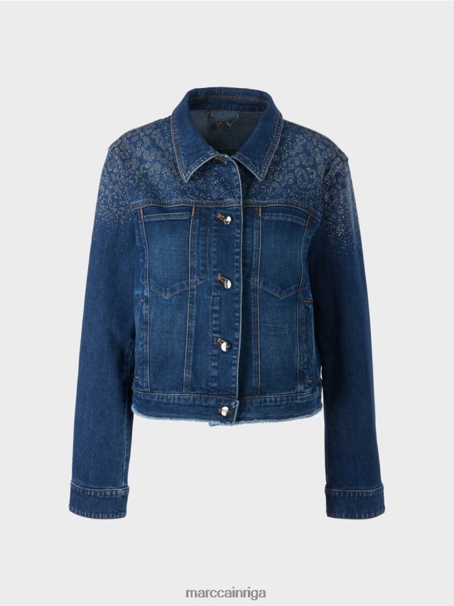 apģērbs vintage indigo VRBHXD455 Marc Cain \"pārdomāt kopā\" ​​džinsa jaka