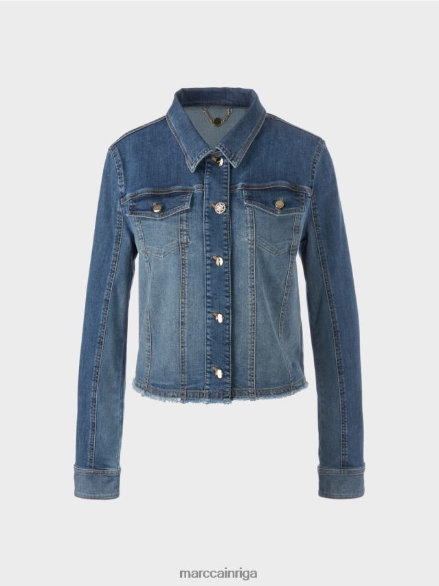 apģērbs vintage zils VRBHXD325 Marc Cain savārstījuma dizaina džinsa jaka