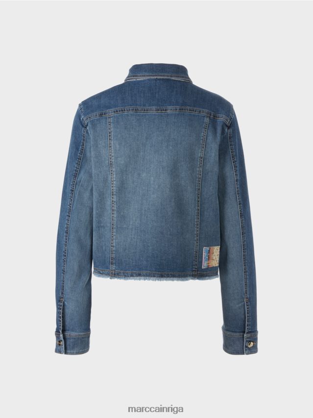 apģērbs vintage zils VRBHXD325 Marc Cain savārstījuma dizaina džinsa jaka