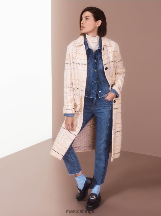 apģērbs vintage zils VRBHXD325 Marc Cain savārstījuma dizaina džinsa jaka