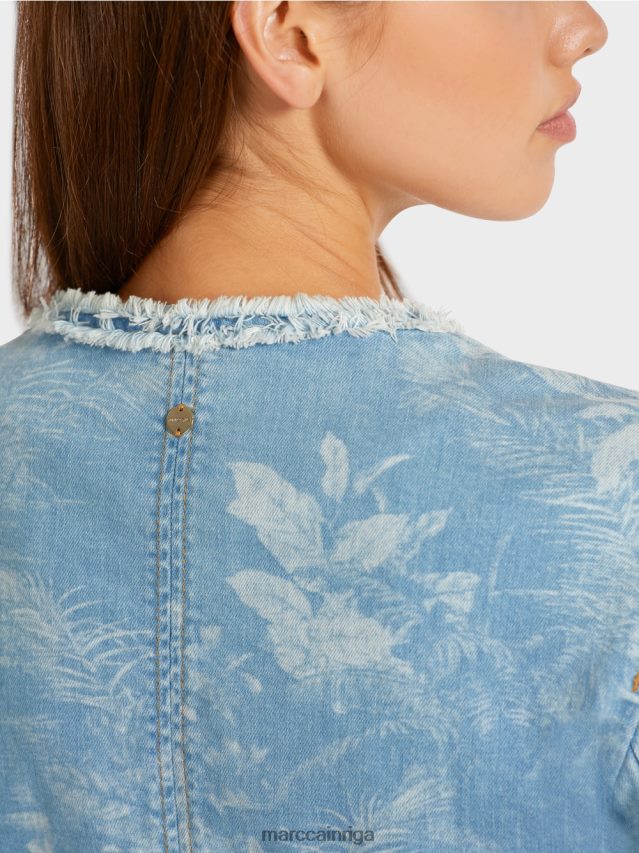 apģērbs vintage zils VRBHXD402 Marc Cain \"pārdomāt kopā\" ​​jaka