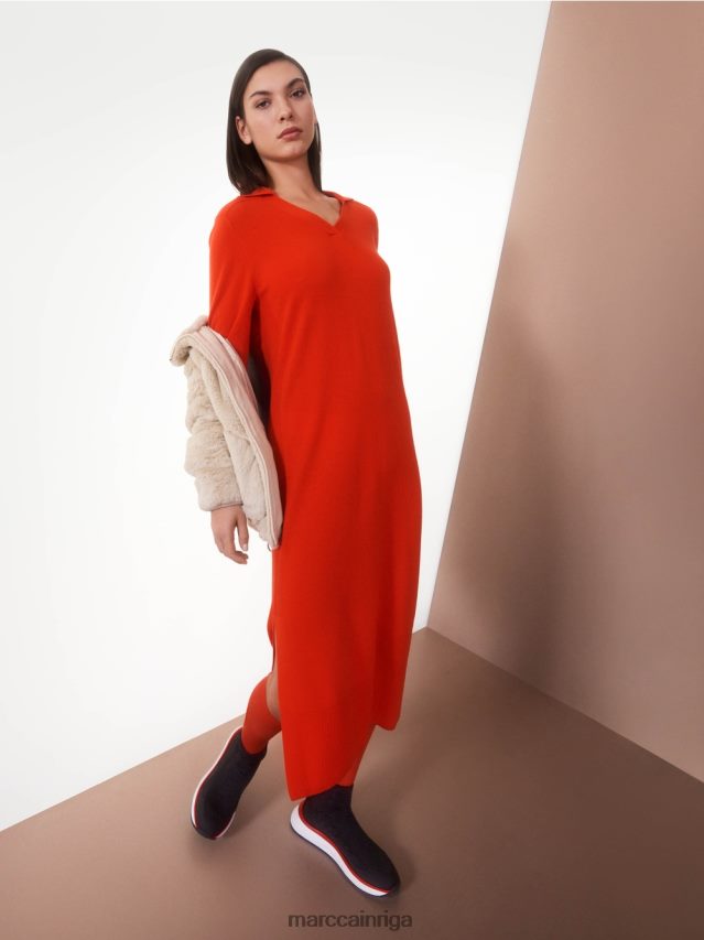 apģērbs campari VRBHXD18 Marc Cain gara adīta \"pārdomāt kopā\" ​​kleita