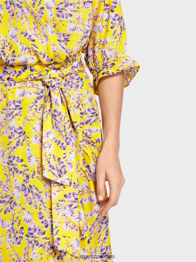 apģērbs citronzaļš VRBHXD75 Marc Cain apdrukāta kleita ar aptinuma efektu
