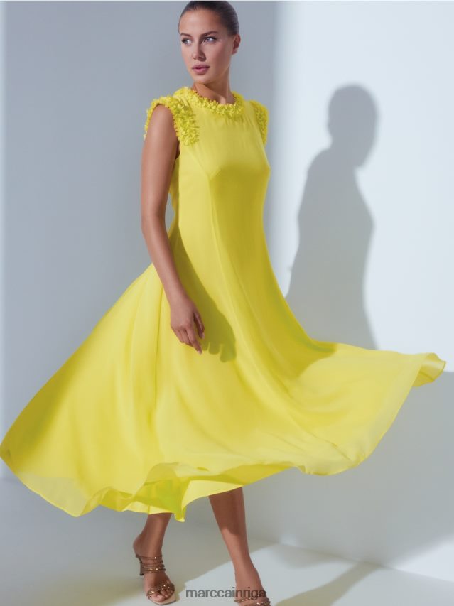 apģērbs citronzaļš VRBHXD81 Marc Cain svētku \"pārdomāt kopā\" ​​kleita