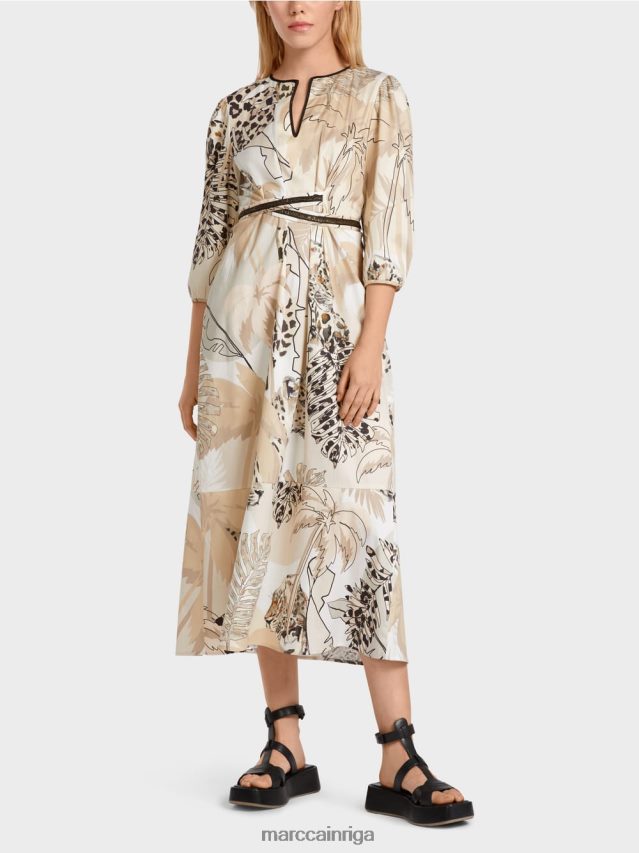 apģērbs dziļas smiltis VRBHXD86 Marc Cain kleita ar impērijas vidukli