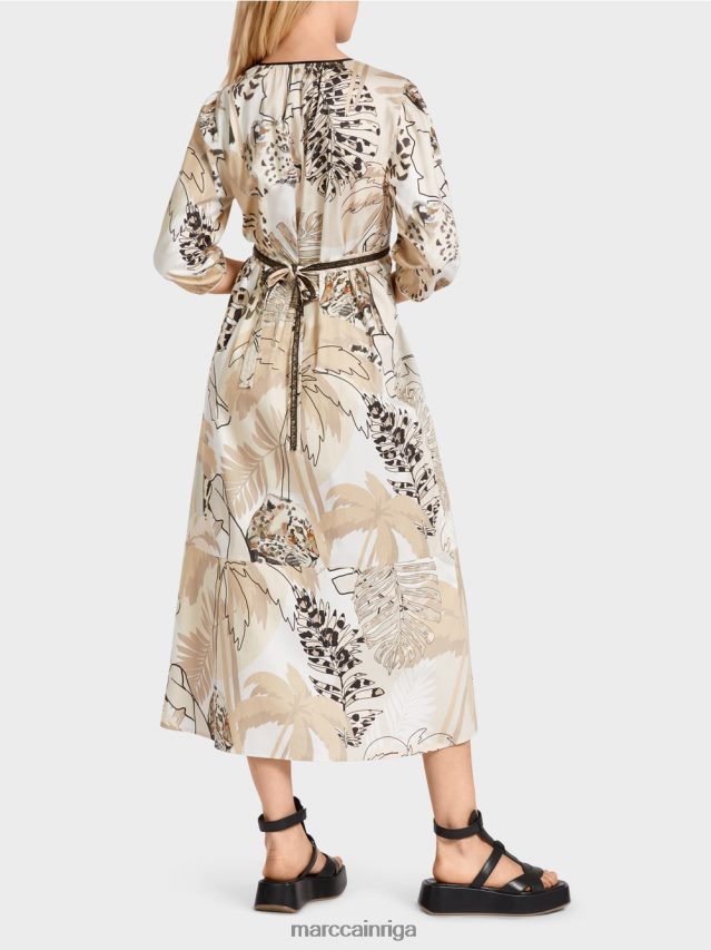 apģērbs dziļas smiltis VRBHXD86 Marc Cain kleita ar impērijas vidukli