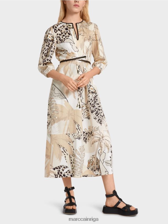 apģērbs dziļas smiltis VRBHXD86 Marc Cain kleita ar impērijas vidukli