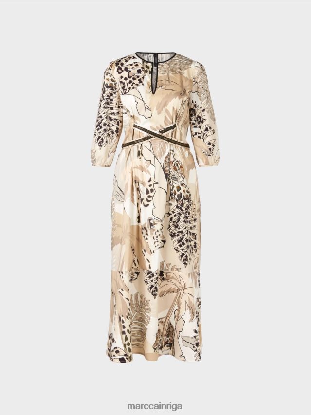 apģērbs dziļas smiltis VRBHXD86 Marc Cain kleita ar impērijas vidukli