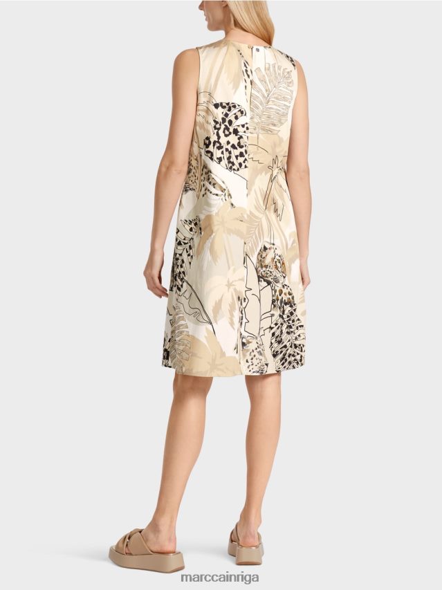 apģērbs dziļas smiltis VRBHXD89 Marc Cain īsa apvalka kleita ar ziedu apdruku